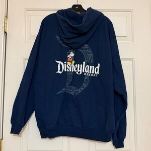 Disney Resort Parks 2016 Navy Blue Hoodie Hooded Sweatshirt Mickey Mouse Size XL